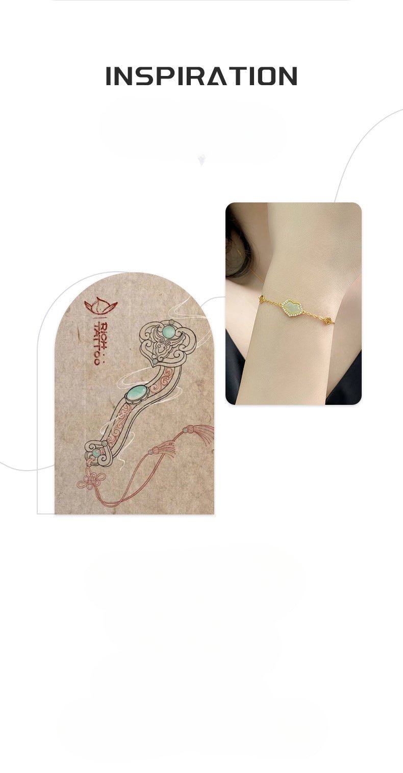 Permanent Jade Bracelet: Hetian Ruyi Auspicious 925 Silver | STAR8S