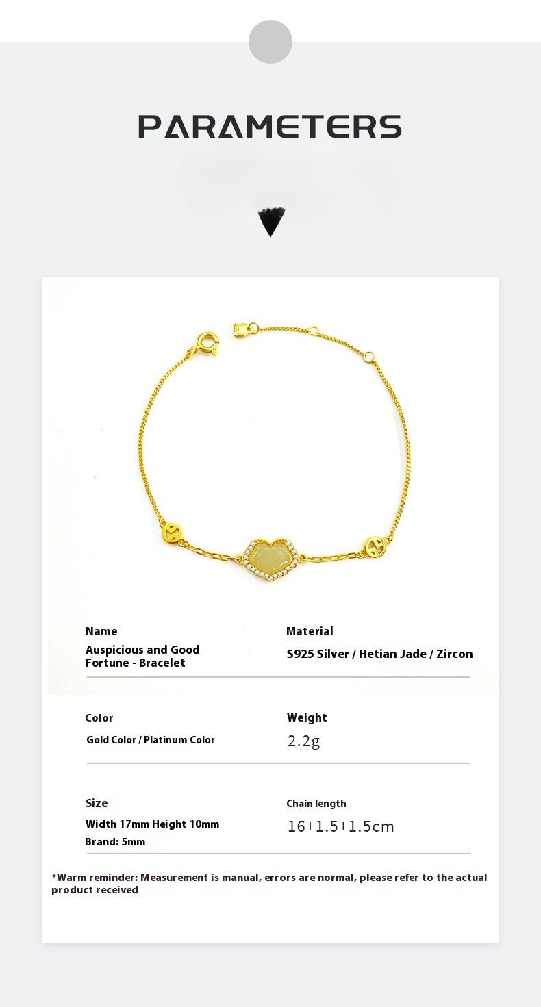Permanent Jade Bracelet: Hetian Ruyi Auspicious 925 Silver | STAR8S