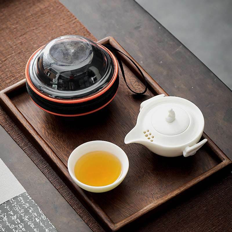 portable tea set Sheepskin Jade Gongfu for Outdoor Office Gift - STAR8S
