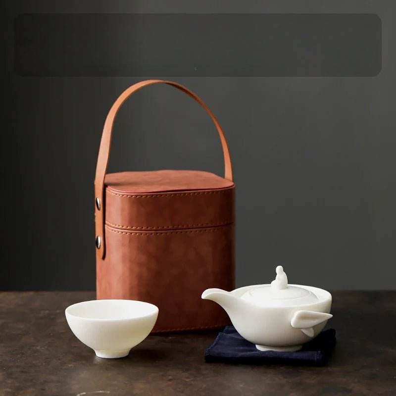 portable tea set Sheepskin Jade Gongfu for Outdoor Office Gift - STAR8S