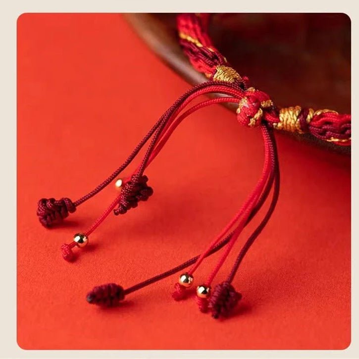 Protective Tibetan Bracelet: God of Wealth Vajra Knot Red String | STAR8S - STAR8S