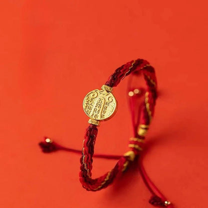 Protective Tibetan Bracelet: God of Wealth Vajra Knot Red String | STAR8S - STAR8S