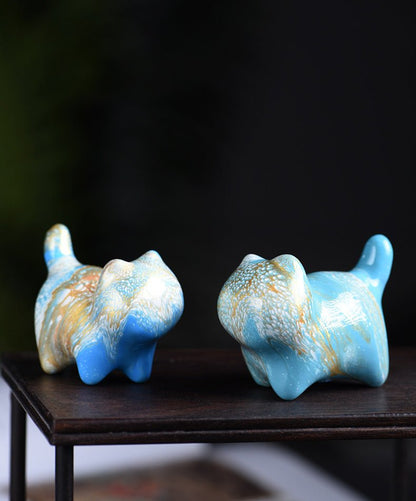 Proud Cat Faceless Wooden Sculpture | Fluid Paint Artistic Cat Decor for Home - STAR8S