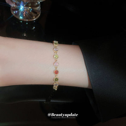 Rainbow Zircon Bracelet | Colorful 7 - Color Zircon Stones | Fashionable and Elegant Luxury Bracelet for Women - STAR8S
