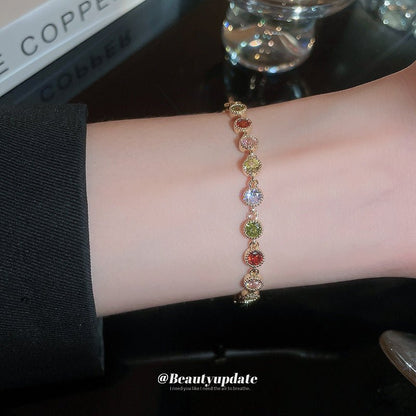 Rainbow Zircon Bracelet | Colorful 7 - Color Zircon Stones | Fashionable and Elegant Luxury Bracelet for Women - STAR8S