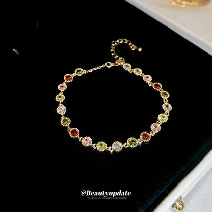 Rainbow Zircon Bracelet | Colorful 7 - Color Zircon Stones | Fashionable and Elegant Luxury Bracelet for Women - STAR8S