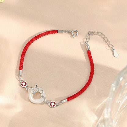 Real Jade Bracelet with Hetian Jade, 925 Silver, Snake, This Animal Year, Safety Disc, Coin | STAR8S