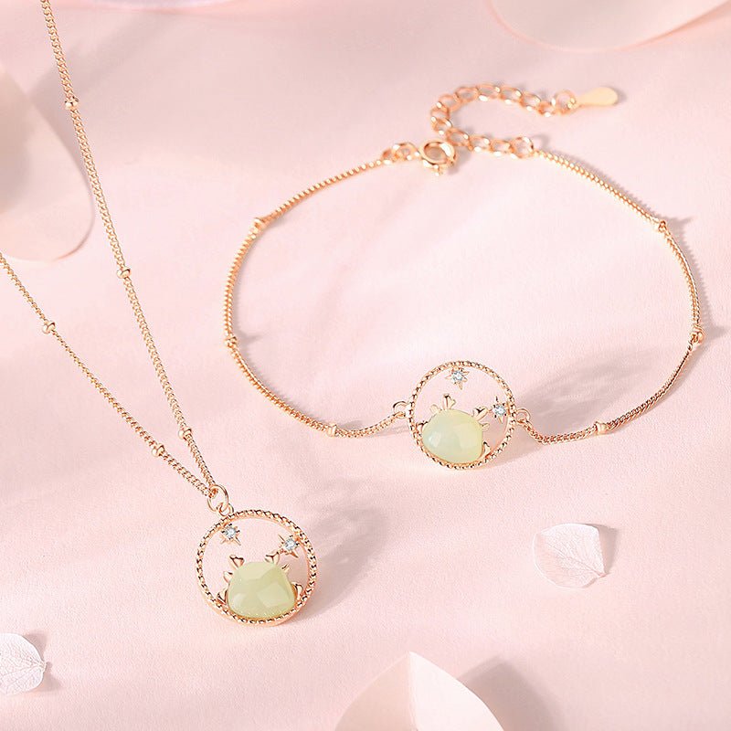 Real Jade Necklace - 925 Silver Gold Plated Dragon Hetian Pendant | STAR8S