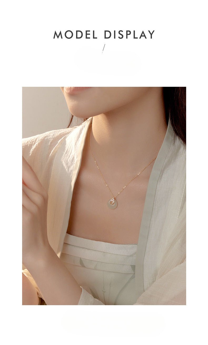 Real Jade Necklace - 925 Silver Hetian Orchid Safety Button | STAR8S