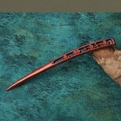 Red Sandalwood Vintage Hairpin for Stylish Bun & Costume Matching - STAR8S