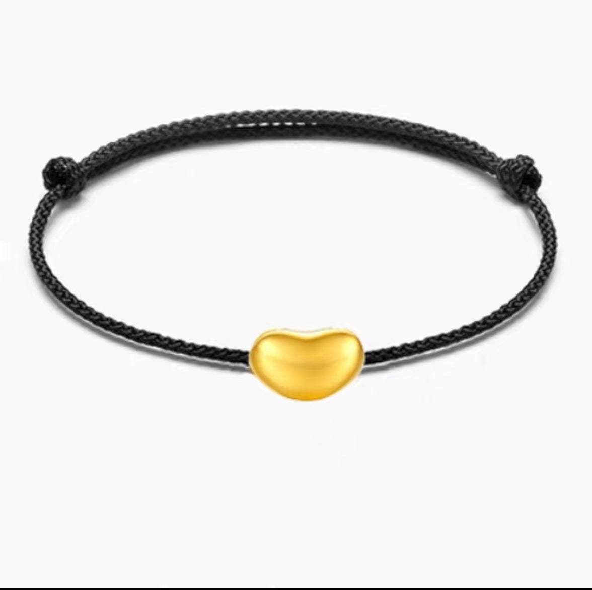 Red String Bracelet - Couple Love Knot Bracelet with Gold - Plated Copper Bean Charm - STAR8S