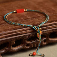 Red String Bracelet – Double Layered Chinese Style with Wax Seal Charm – Adjustable Good Luck Bracelet for Women - STAR8S