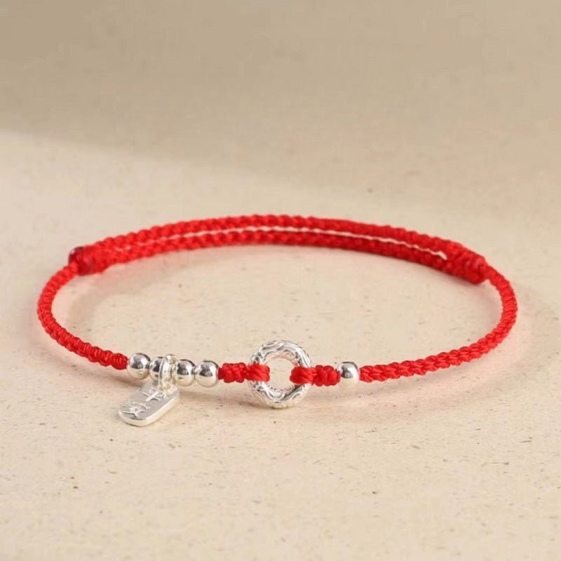 red string bracelet for women – 925 sterling silver handmade adjustable peace lock charm - star8s