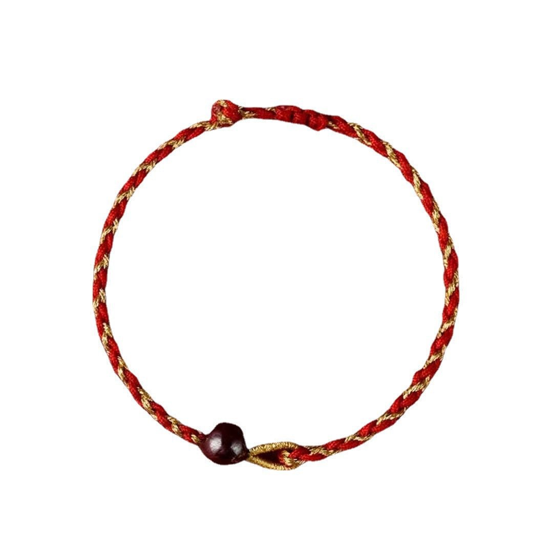 red string bracelet - vermilion lotus pendant braided jewelry for good luck - star8s