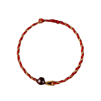 Red String Bracelet - Vermilion Lotus Pendant Braided Jewelry for Good Luck - STAR8S