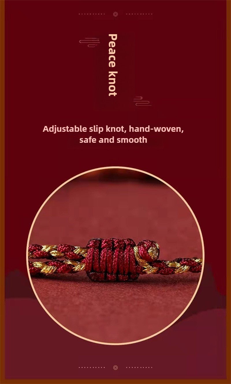 Red String Bracelet - Vermilion Lotus Pendant Braided Jewelry for Good Luck - STAR8S