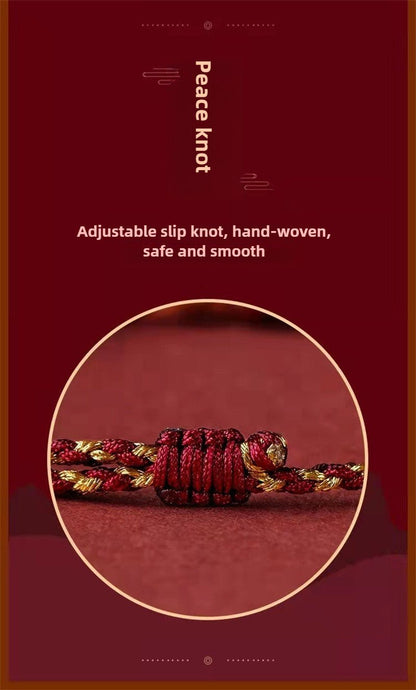 Red String Bracelet - Vermilion Lotus Pendant Braided Jewelry for Good Luck - STAR8S