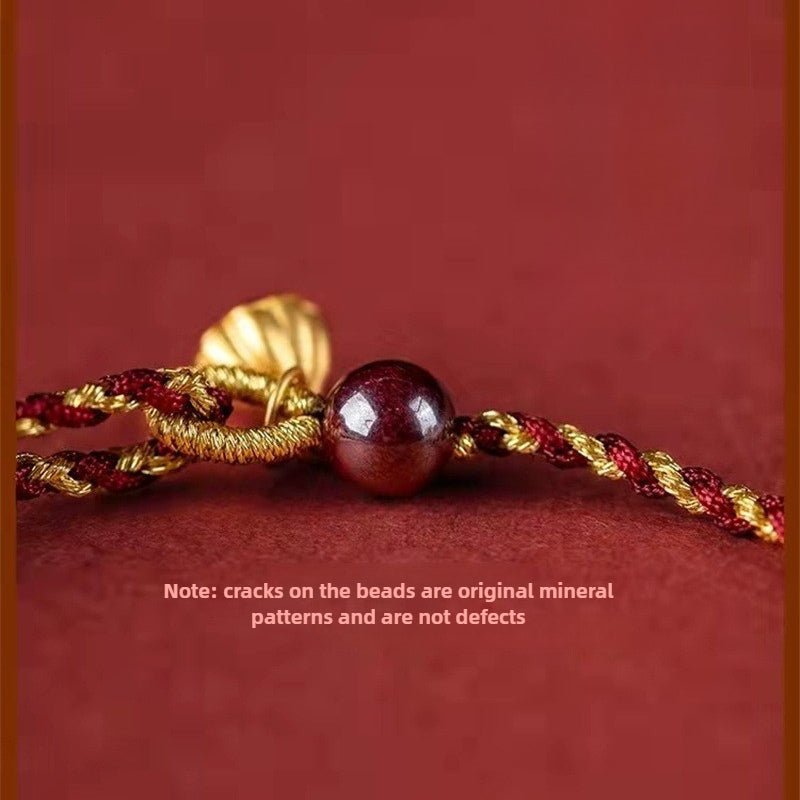 Red String Bracelet - Vermilion Lotus Pendant Braided Jewelry for Good Luck - STAR8S