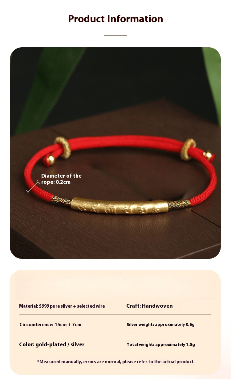 red string bracelet with 999 silver and gold plated charm – adjustable chinese knot weaving bracelet for women - star8s