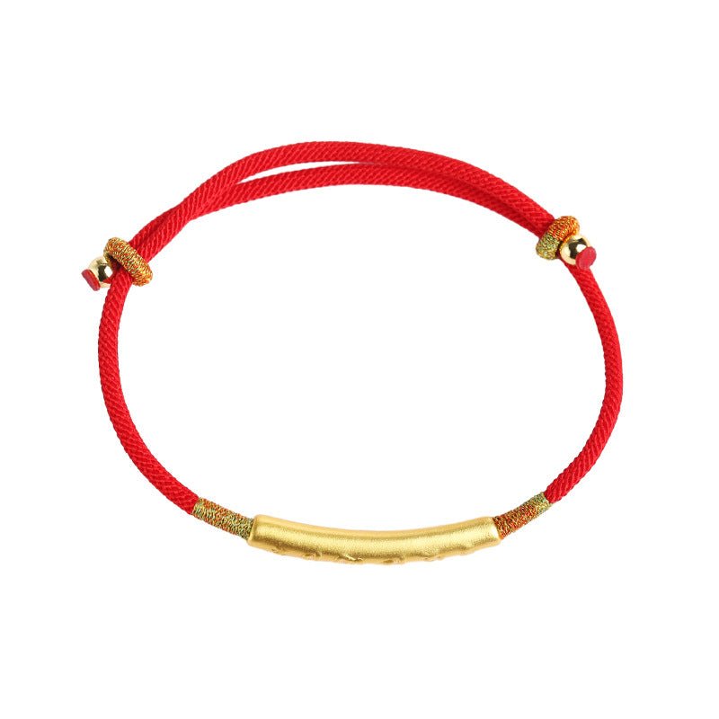 red string bracelet with 999 silver and gold plated charm – adjustable chinese knot weaving bracelet for women - star8s