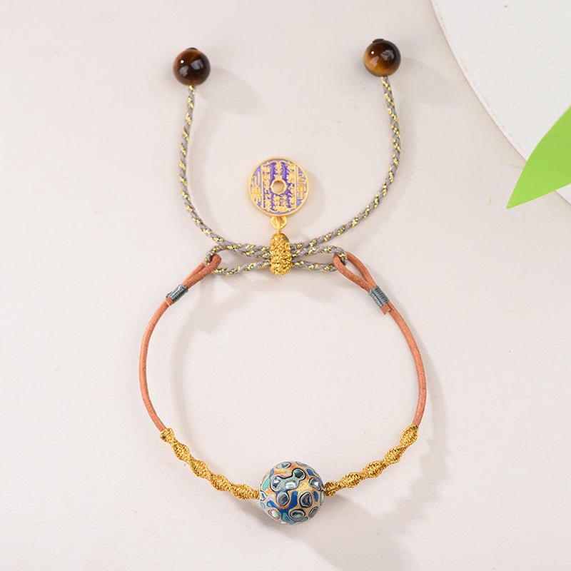 Red String Bracelet with Handcrafted Lacquer Beads – Adjustable Chinese Folk Art Jewelry for Women - STAR8S