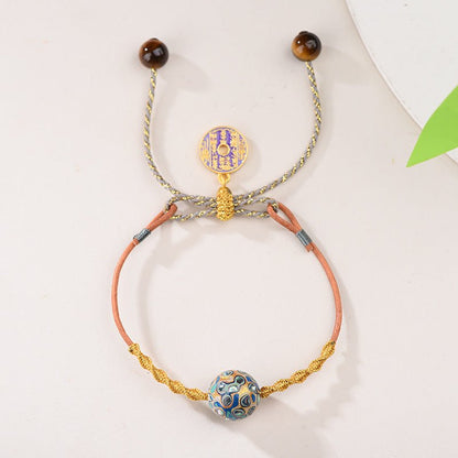 Red String Bracelet with Handcrafted Lacquer Beads – Adjustable Chinese Folk Art Jewelry for Women - STAR8S