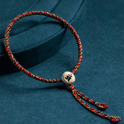 Red String Bracelet with S925 Silver Tibetan Charm – Good Luck, Adjustable, Colorful, and Spiritual - STAR8S