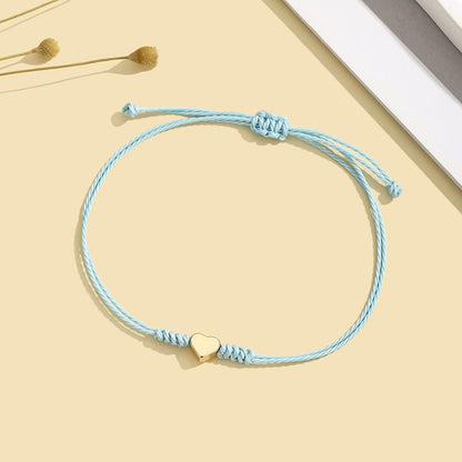 Red String Heart Bracelet, Adjustable Love Knot Bracelet - Friendship & Couple Bracelet with Heart Charm - STAR8S