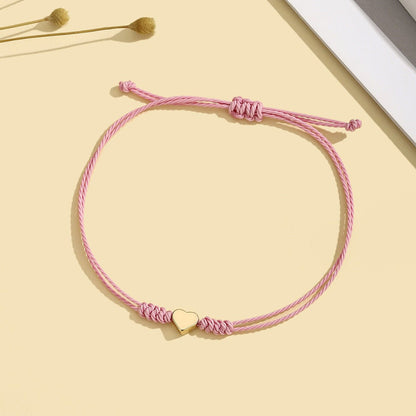 Red String Heart Bracelet, Adjustable Love Knot Bracelet - Friendship & Couple Bracelet with Heart Charm - STAR8S