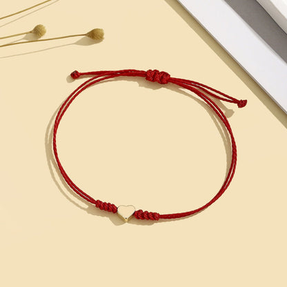 Red String Heart Bracelet, Adjustable Love Knot Bracelet - Friendship & Couple Bracelet with Heart Charm - STAR8S
