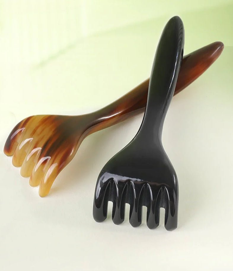 relaxing & effective yak horn rake: natural massage comb gua sha claws | star8s - star8s