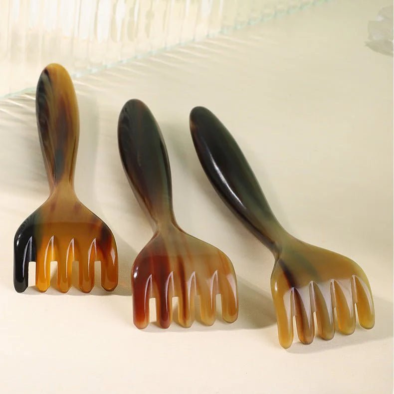 relaxing & effective yak horn rake: natural massage comb gua sha claws | star8s - star8s