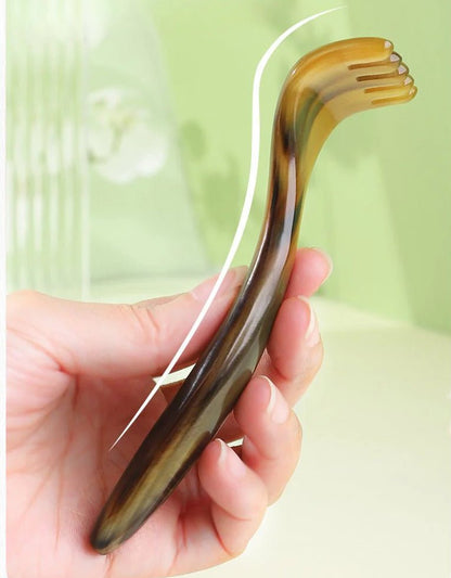Relaxing & Effective Yak Horn Rake: Natural Massage Comb Gua Sha Claws | STAR8S - STAR8S