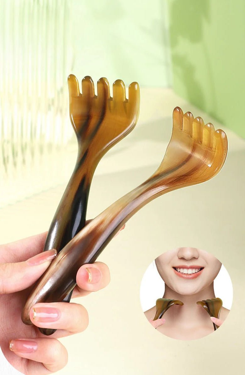 Relaxing & Effective Yak Horn Rake: Natural Massage Comb Gua Sha Claws | STAR8S - STAR8S