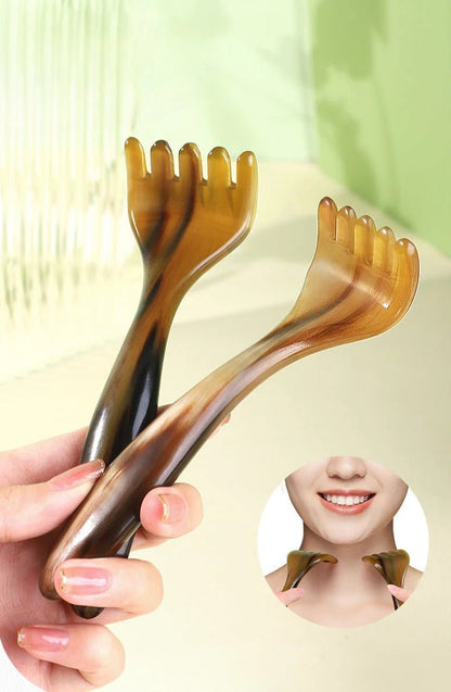 Relaxing & Effective Yak Horn Rake: Natural Massage Comb Gua Sha Claws | STAR8S - STAR8S