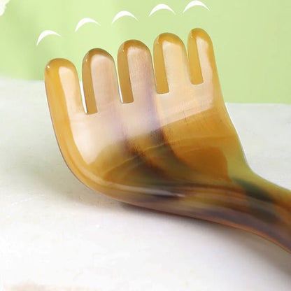 Relaxing & Effective Yak Horn Rake: Natural Massage Comb Gua Sha Claws | STAR8S - STAR8S