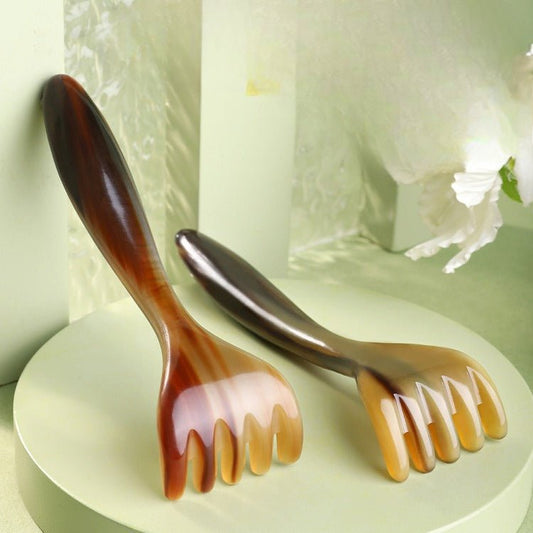Relaxing & Effective Yak Horn Rake: Natural Massage Comb Gua Sha Claws | STAR8S