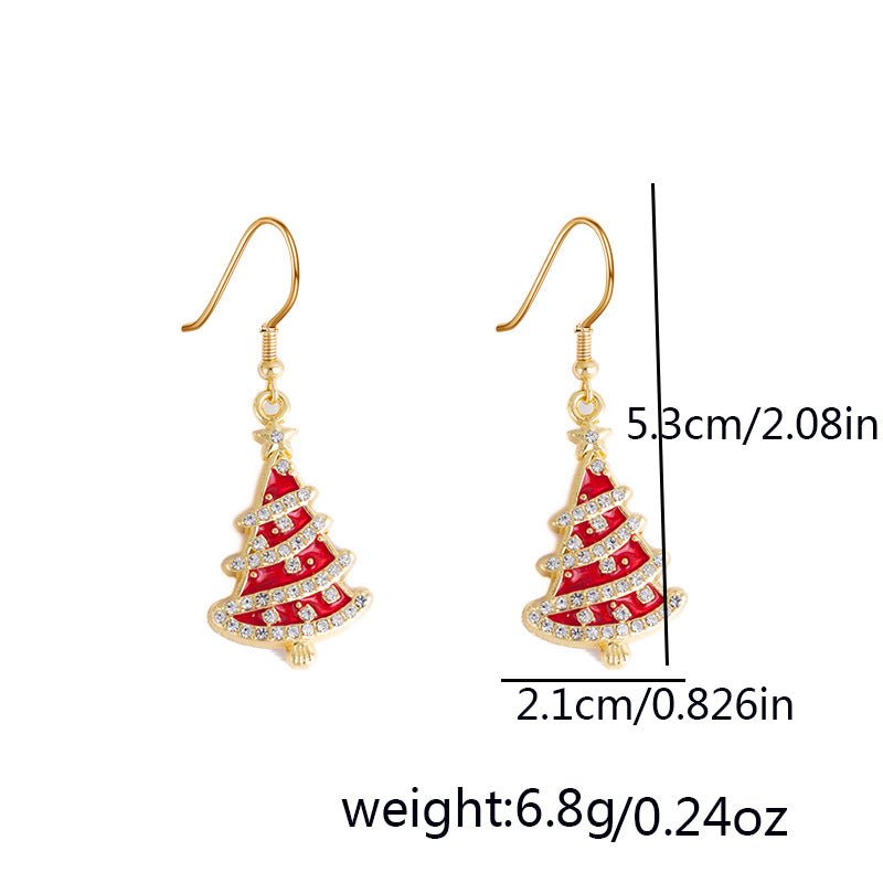 Rhinestone Christmas Tree Earrings – Elegant Holiday Jewelry for Women - STAR8S