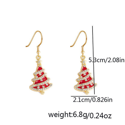 Rhinestone Christmas Tree Earrings – Elegant Holiday Jewelry for Women - STAR8S