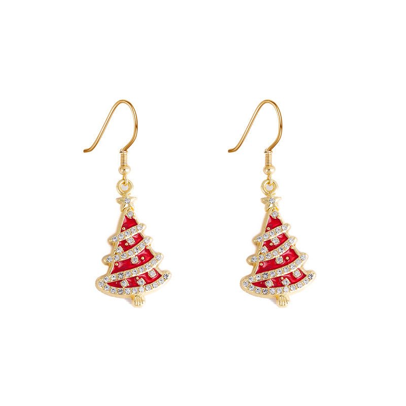 rhinestone christmas tree earrings – elegant holiday jewelry for women - star8s