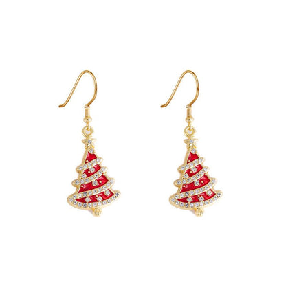 Rhinestone Christmas Tree Earrings – Elegant Holiday Jewelry for Women - STAR8S