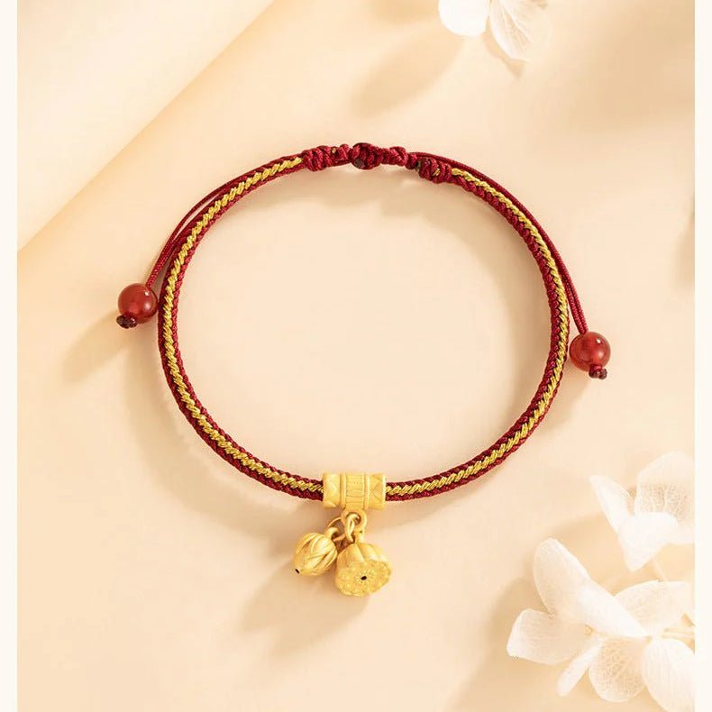 romantic & blessed red string bracelet: lotus agate 925 silver good luck | star8s - star8s