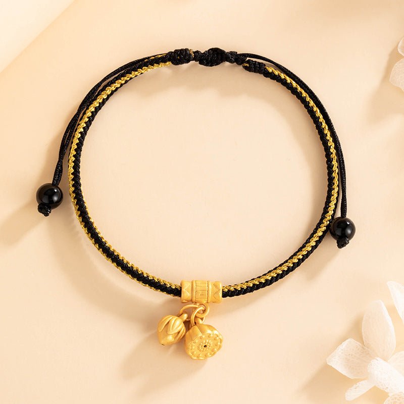 Romantic & Blessed Red String Bracelet: Lotus Agate 925 Silver Good Luck | STAR8S