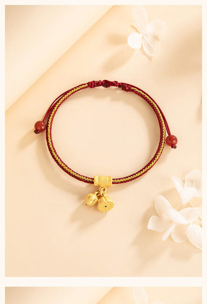 Romantic & Blessed Red String Bracelet: Lotus Agate 925 Silver Good Luck | STAR8S