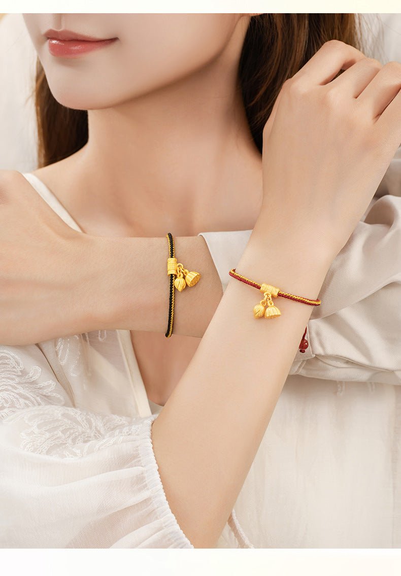 Romantic & Blessed Red String Bracelet: Lotus Agate 925 Silver Good Luck | STAR8S