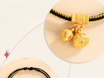 Romantic & Blessed Red String Bracelet: Lotus Agate 925 Silver Good Luck | STAR8S