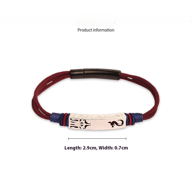 s925 silver dragon style braided bracelet | men's handwoven red string bracelet - star8s