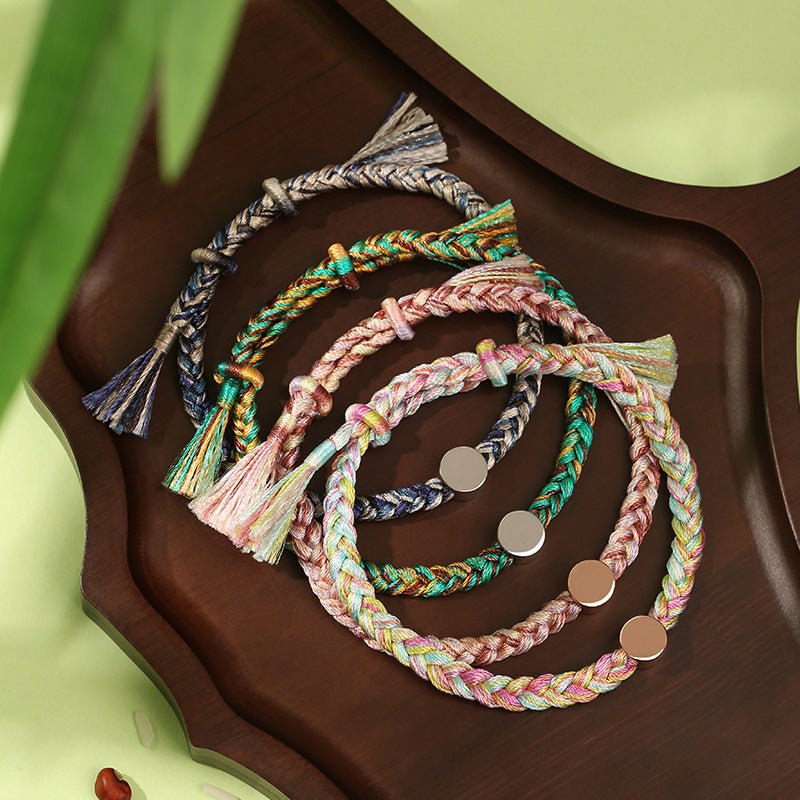 S925 Silver Red String Bracelet Colorful Original Design dragon boat Festival - STAR8S