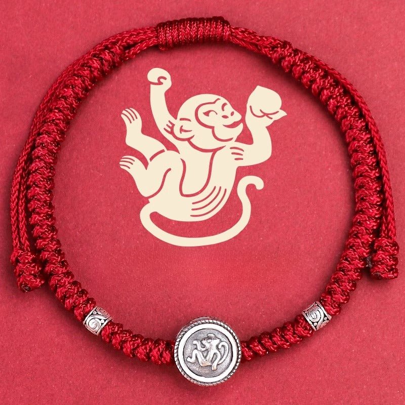 S925 Sterling Silver 12 Zodiac Red String Bracelet – Snake Year 2025 Edition 🐍 - STAR8S