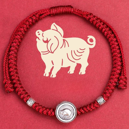 S925 Sterling Silver 12 Zodiac Red String Bracelet – Snake Year 2025 Edition 🐍 - STAR8S